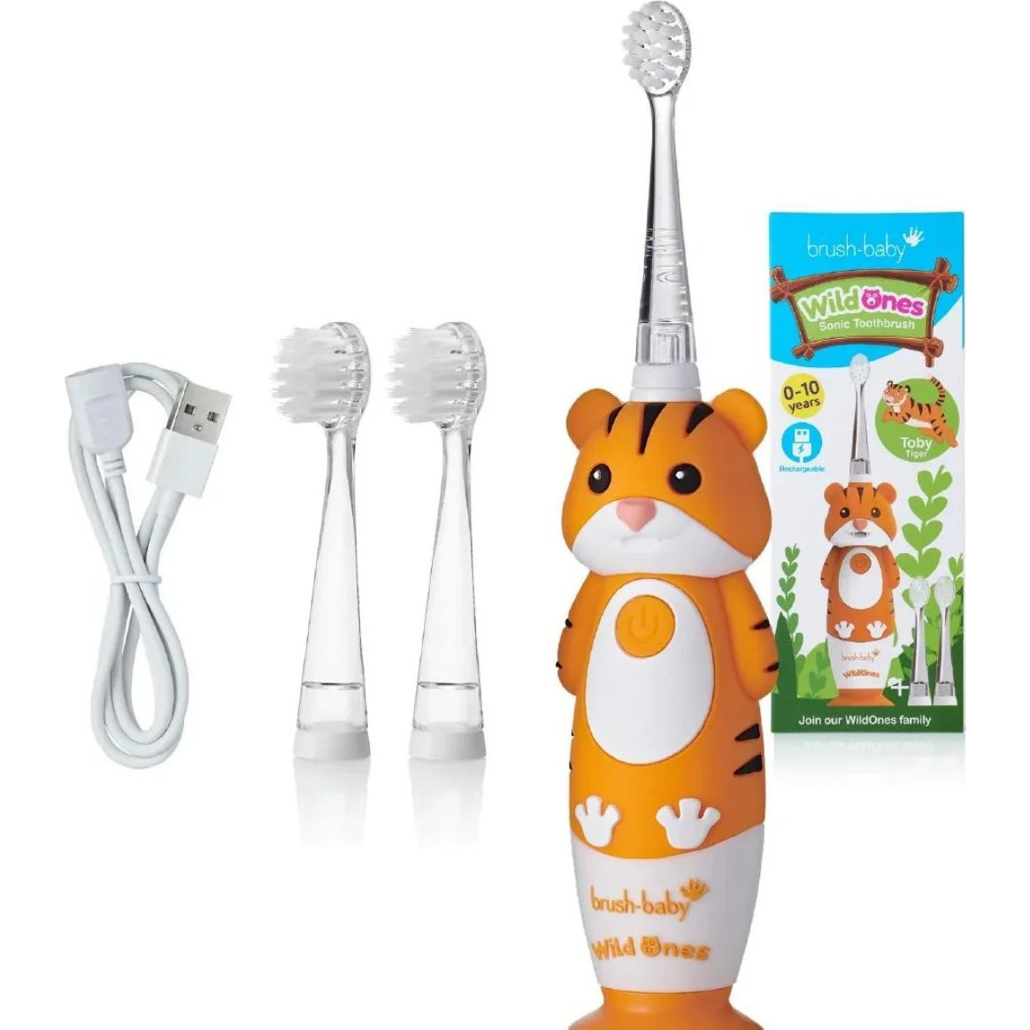 Szczoteczka Brush-baby WildOnes Tiger Pomarańczowa (5060178102826)