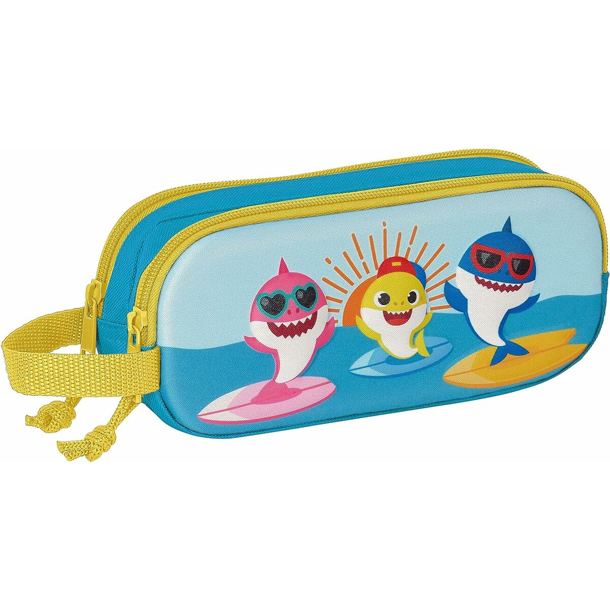 Double Carry-all Baby Shark Blue 21 x 8 x 6 cm 3D